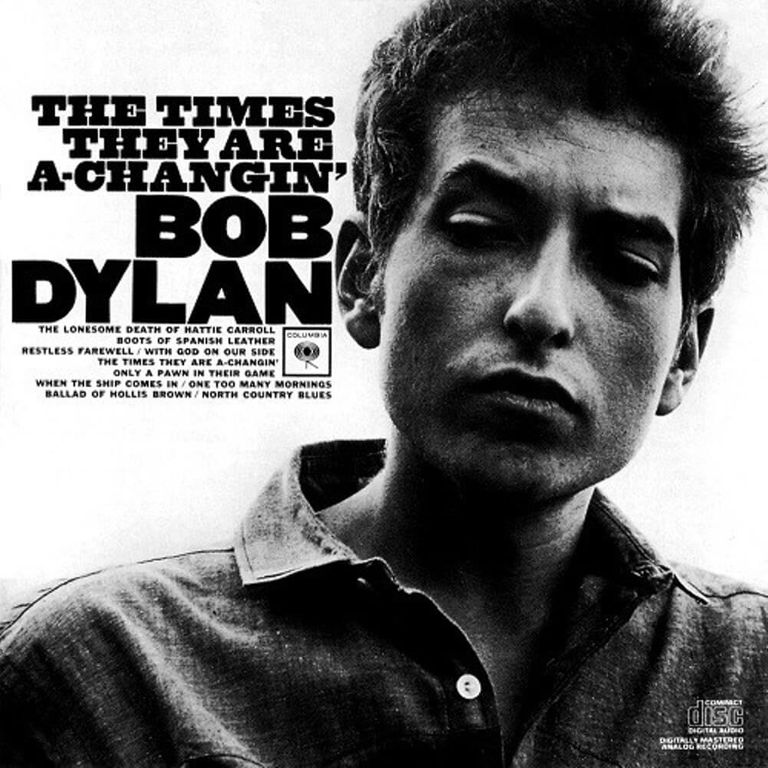 Album artwork of 'The Times They Are a-Changin' by Bob Dylan