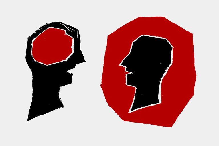 Abstract illustrations of two heads