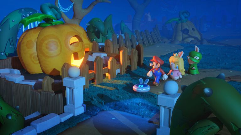 Gameplay screenshot of 'Mario + Rabids Kingdom Battle'